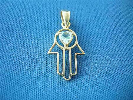 Picture of #G424 Blue Topaz Hamsa