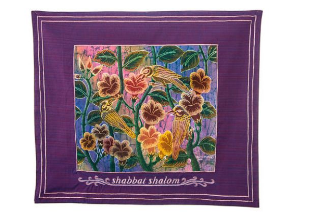 Picture of #601-P-E Challah Cover Songbirds Purple English disc