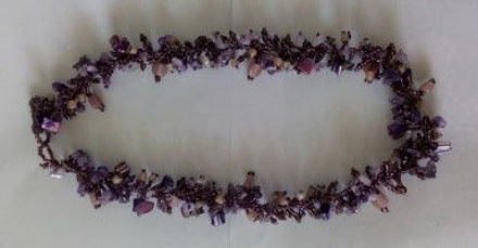 Picture of #B603-02 Gemstone Glass Bead Necklace