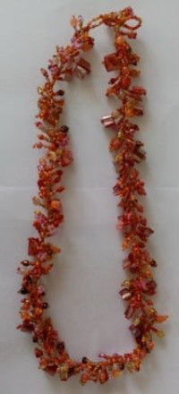 Picture of #B603-05 Gemstone Glass Bead Necklace