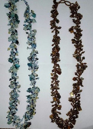 Picture of #B603-06 Gemstone Glass Bead Necklace