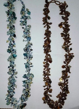 Picture of #B603-07 Gemstone Glass Bead Necklace