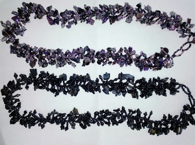 Picture of #B603-10 Gemstone Glass Bead Necklace