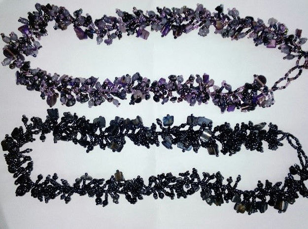 Picture of #B603-10 Gemstone Glass Bead Necklace