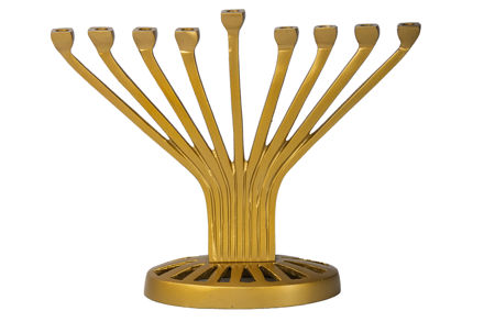 Picture of #220- Gold Metal Menorah