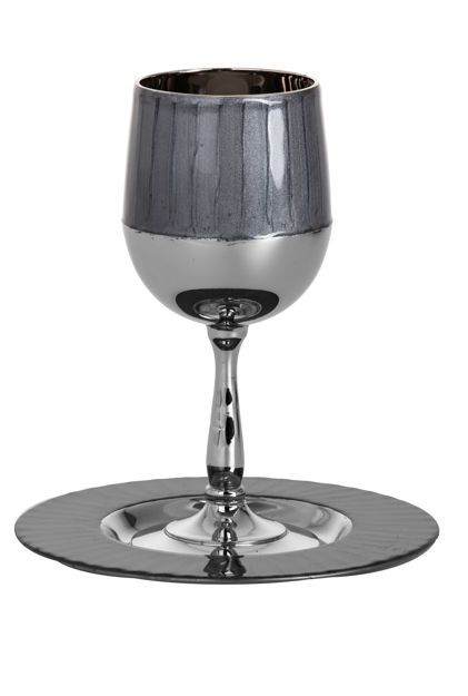 Picture of #823-GR Kiddush Cup Smoke-Dark Grey