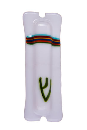 Picture of #C140 Glass Mezuzah White