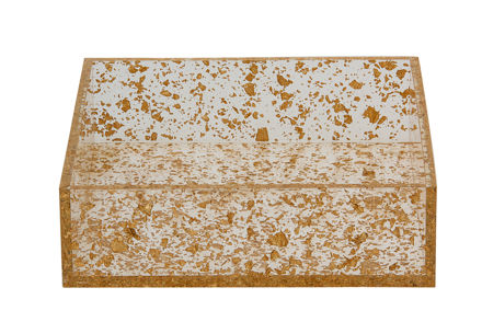 Picture of #1627FG Napkin Holder Gold Flakes Lucite