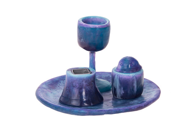 Picture of #4218 Havdallah Set Blue Haze Resin