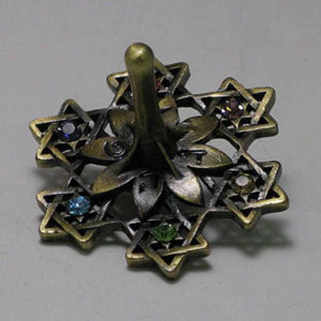 Picture of #7022 Jeweled Dreidel  with Antigue Finish and stones