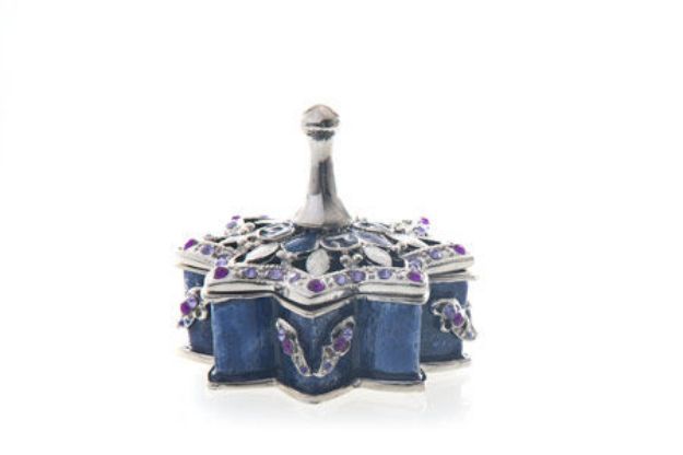 Picture of #7025 Dreidel Blue Jeweled Enamel disc