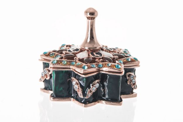 Picture of #7026 Dreidel Blue Jeweled Enamel disc
