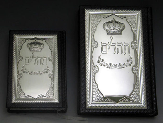 Picture of #9555 Artscroll Hebrew & English Medium Tehilim Leather & Sterling Silver