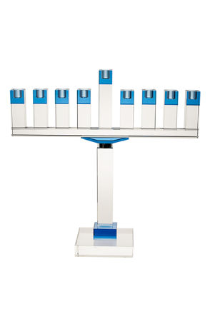 Picture of #16378-B Menorah Crystal Blue