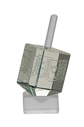 Picture of #102 Etched Pale Green Crystal Dreidel