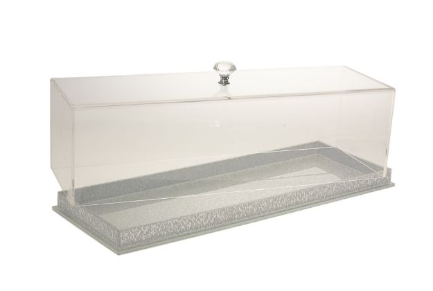Picture of 1635-S Cake Box Lucite Silver with Clear lid