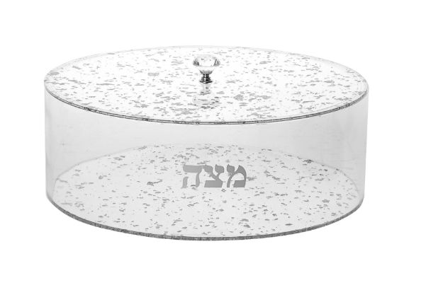 Picture of #1881-FS Matzah holder Silver Flakes 