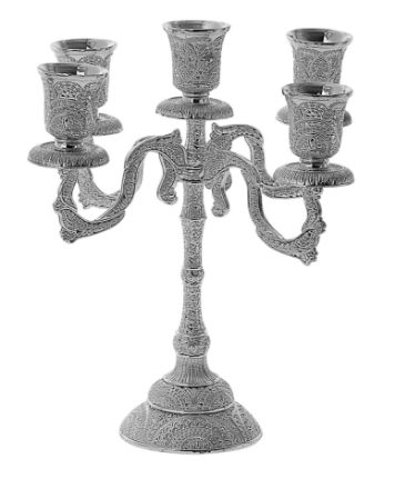 Picture of 1376 Silver Plated Candelabra 5-lite filegree