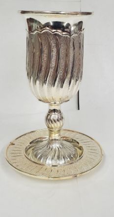 Picture of #3216 Kiddush Cup Silver Plated Line Design