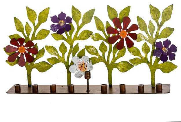 Picture of #246 Metal Flower menorah