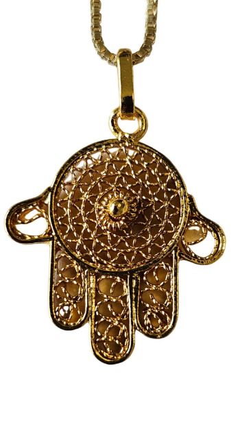 Picture of S482-G Rotunda handcrafted filigree hamsa