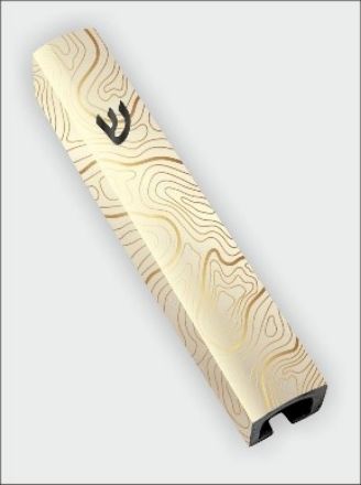 Picture of I108 Mezuzah  White and Gold Abstract
