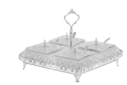 Picture of 1681 Silver Plated 4 Sectional with cover