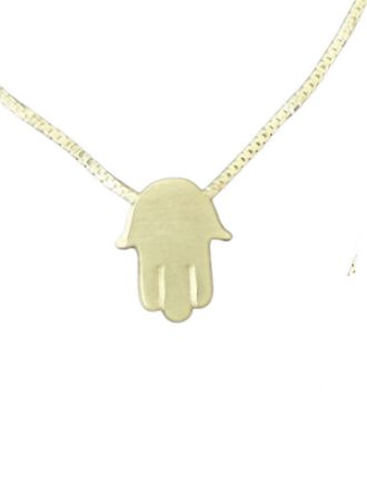 Picture of #SN-29 Handcrafted Sterling Silver Micro-Byte Hamsa on chain -
