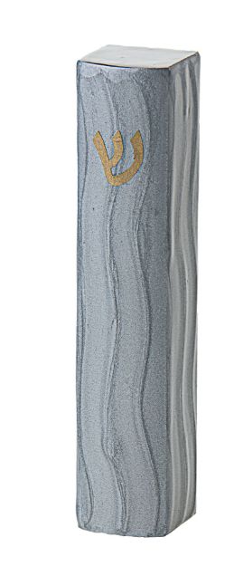 Picture of I102-S Mezuzah Silver Enamel with Gold shin