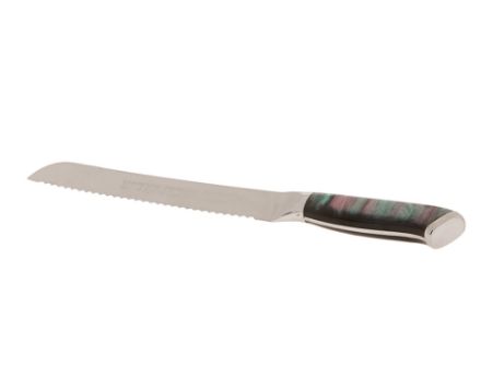 Picture of #1683 Challah Knife with dark/purple and light green handle -