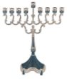 Picture of #1936 Silver Plated Menorah with blue